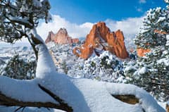 Garden of the Gods with snow